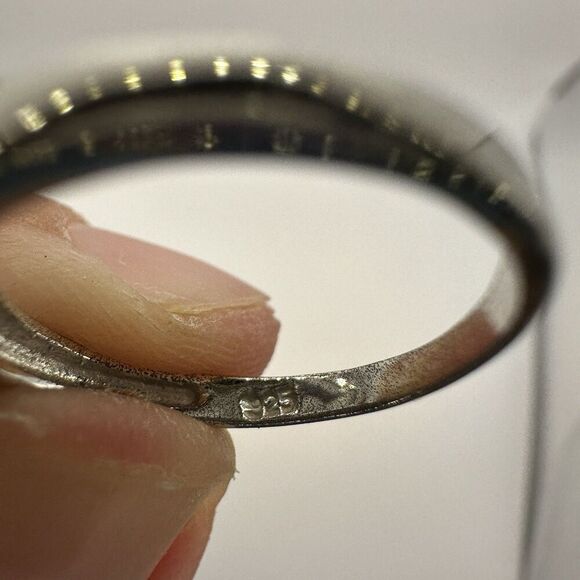 925 Sterling Silver Plumeria Flower Ring with Cubic Zirconia Sz 6 Hawaiian - Picture 6 of 6